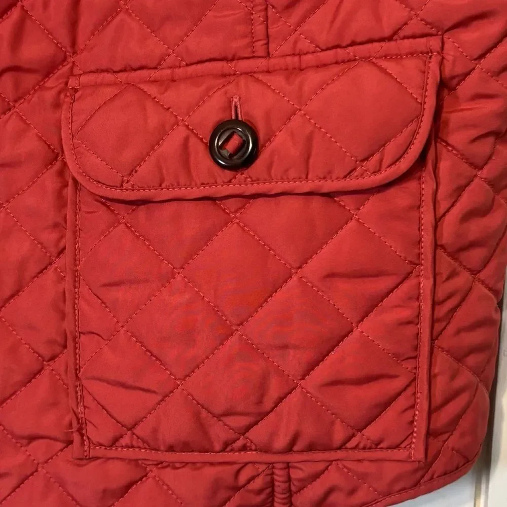 Van Heusen Zip Front Quilted Vest Coral Rose Size XL